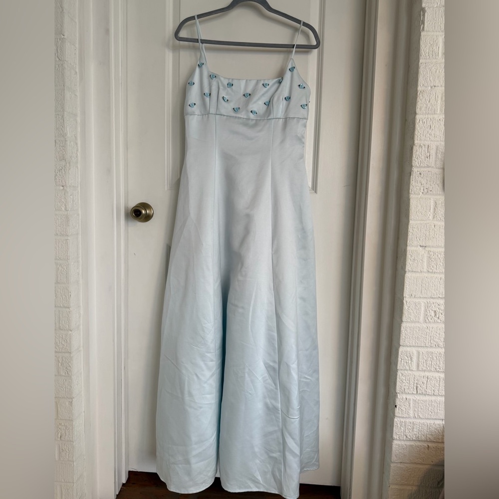 Vintage Light Blue Dress with rosette Details